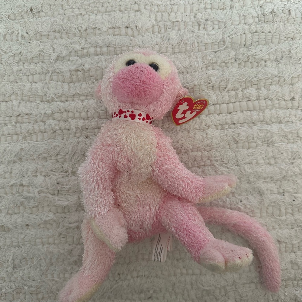 Ty Pink Monkey Plush Toy - Poet